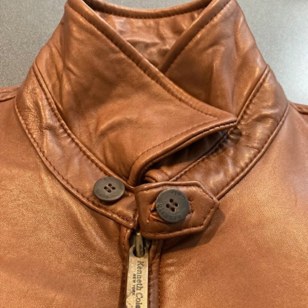 Kenneth Cole Men's Vintage Leather Jacket, Size large - Picture 5 of 6